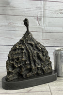 Surrealist Head Modern Art Giacometti Bronze 11" x 9"