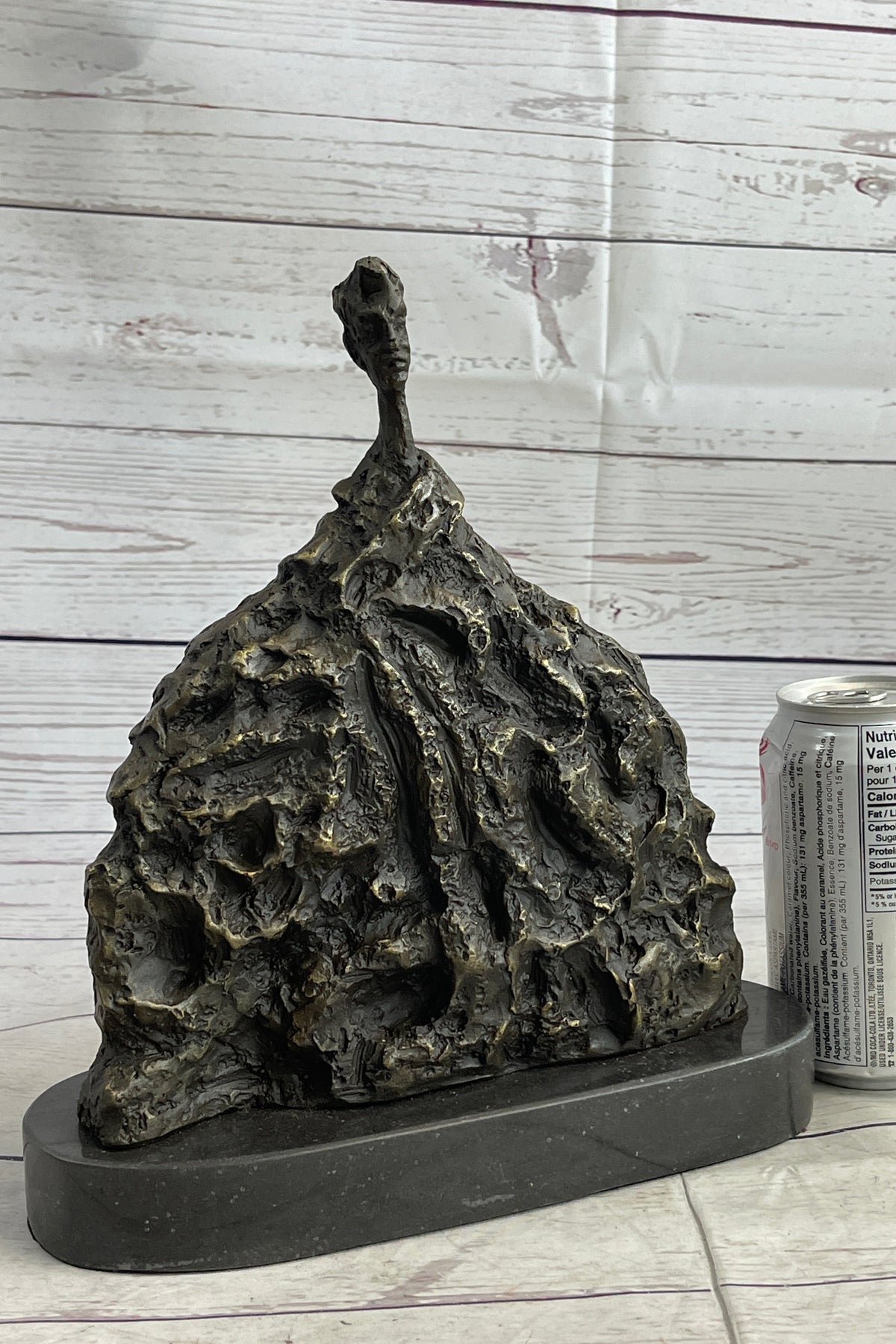 Surrealist Head Modern Art Giacometti Bronze 11" x 9"