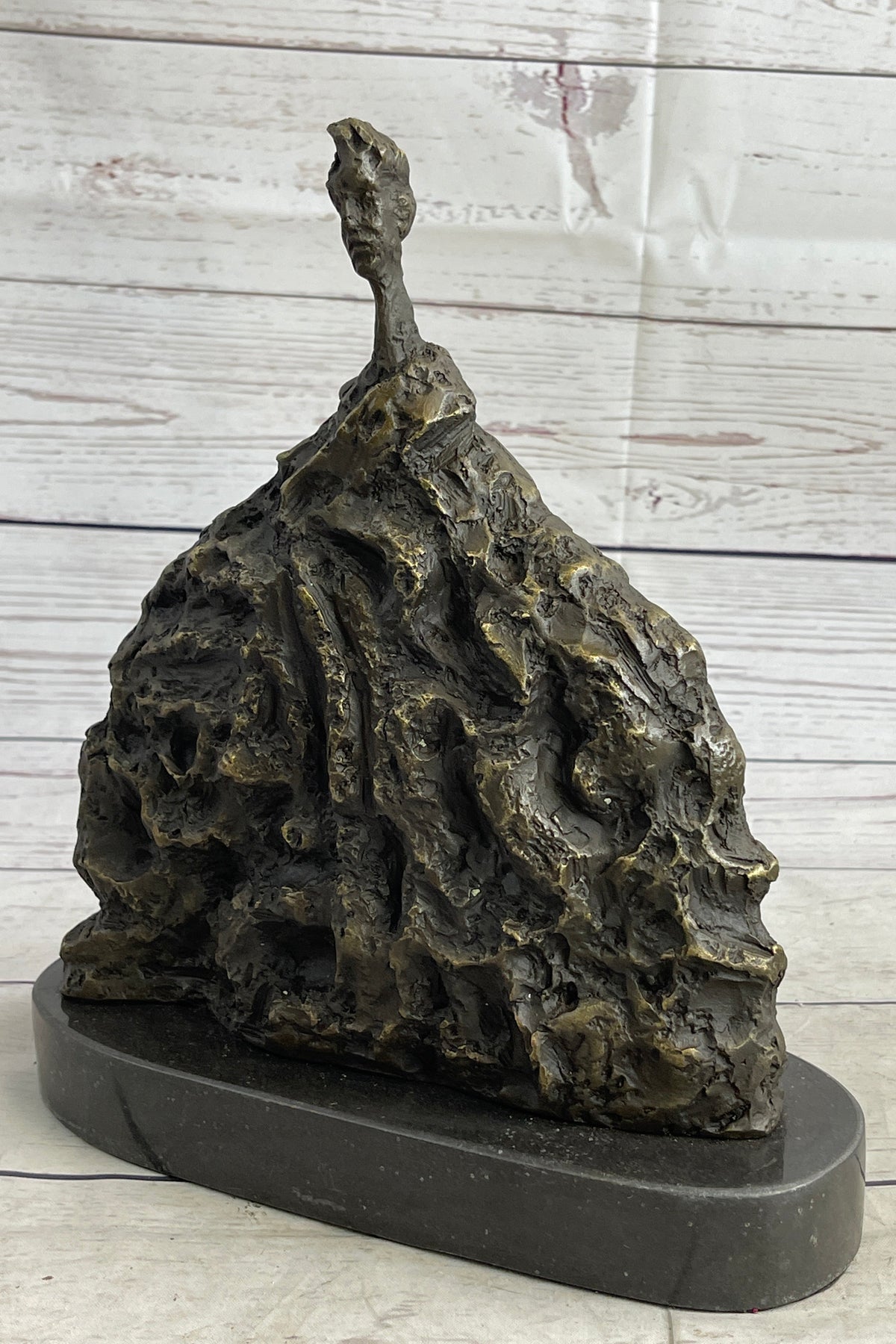 Surrealist Head Modern Art Giacometti Bronze 11" x 9"
