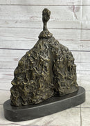 Surrealist Head Modern Art Giacometti Bronze 11" x 9"