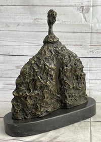 Surrealist Head Modern Art Giacometti Bronze 11" x 9"