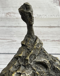 Surrealist Head Modern Art Giacometti Bronze 11" x 9"