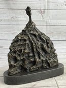 Surrealist Head Modern Art Giacometti Bronze 11" x 9"