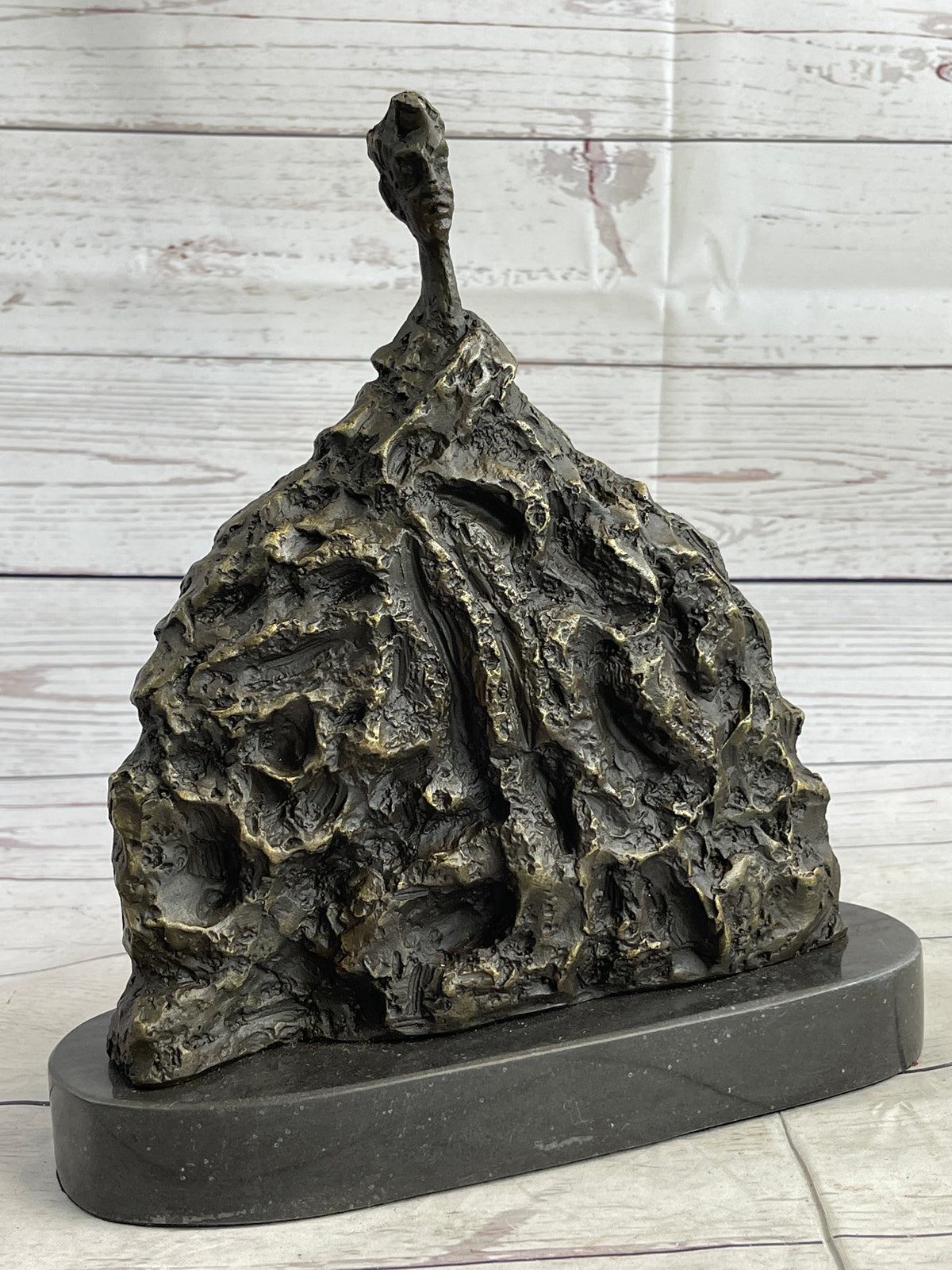 Surrealist Head Modern Art Giacometti Bronze 11" x 9"