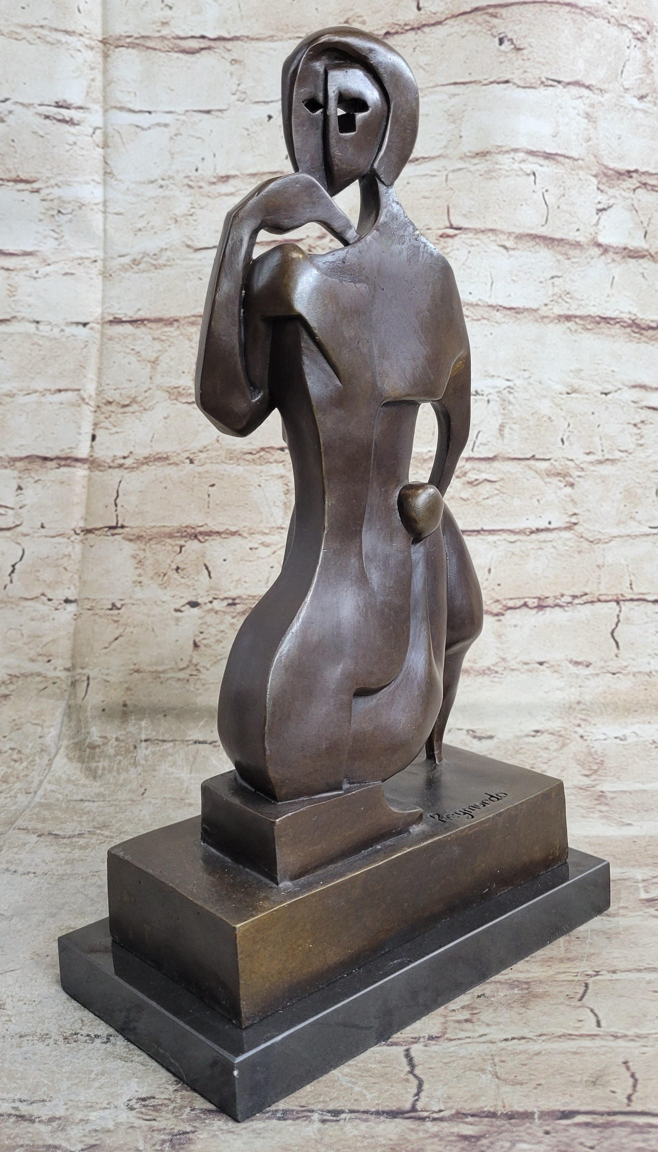 Modern Abstract Female Bronze Sculpture Tribute To Picasso