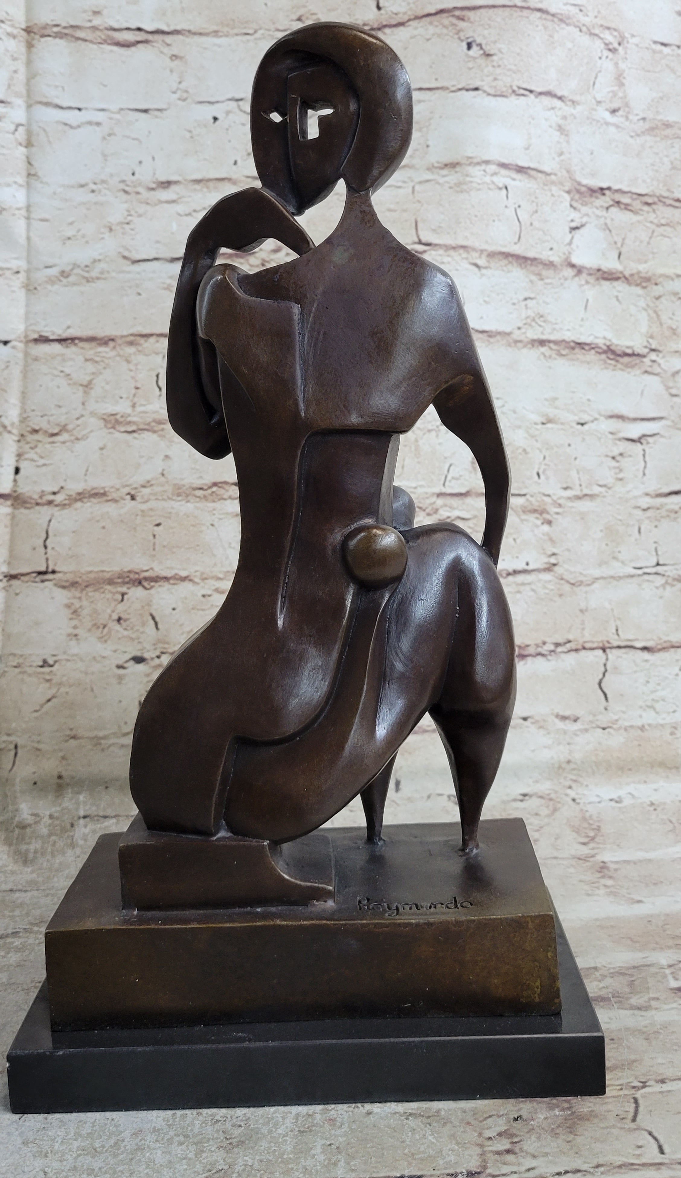 Modern Abstract Female Bronze Sculpture Tribute To Picasso