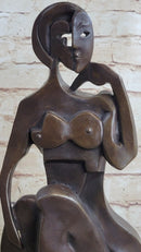 Modern Abstract Female Bronze Sculpture Tribute To Picasso