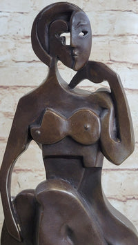 Modern Abstract Female Bronze Sculpture Tribute To Picasso