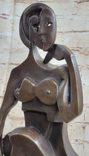 Modern Abstract Female Bronze Sculpture Tribute To Picasso