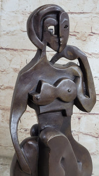 Modern Abstract Female Bronze Sculpture Tribute To Picasso