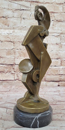 Abstract Cubism Geometric Bronze Sculpture Dali Picasso Tribute