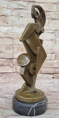 Abstract Cubism Geometric Bronze Sculpture Dali Picasso Tribute