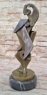 Abstract Cubism Geometric Bronze Sculpture Dali Picasso Tribute