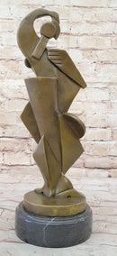 Abstract Cubism Geometric Bronze Sculpture Dali Picasso Tribute