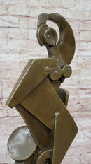 Abstract Cubism Geometric Bronze Sculpture Dali Picasso Tribute