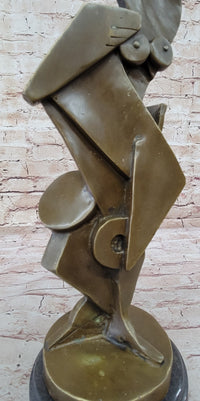 Abstract Cubism Geometric Bronze Sculpture Dali Picasso Tribute