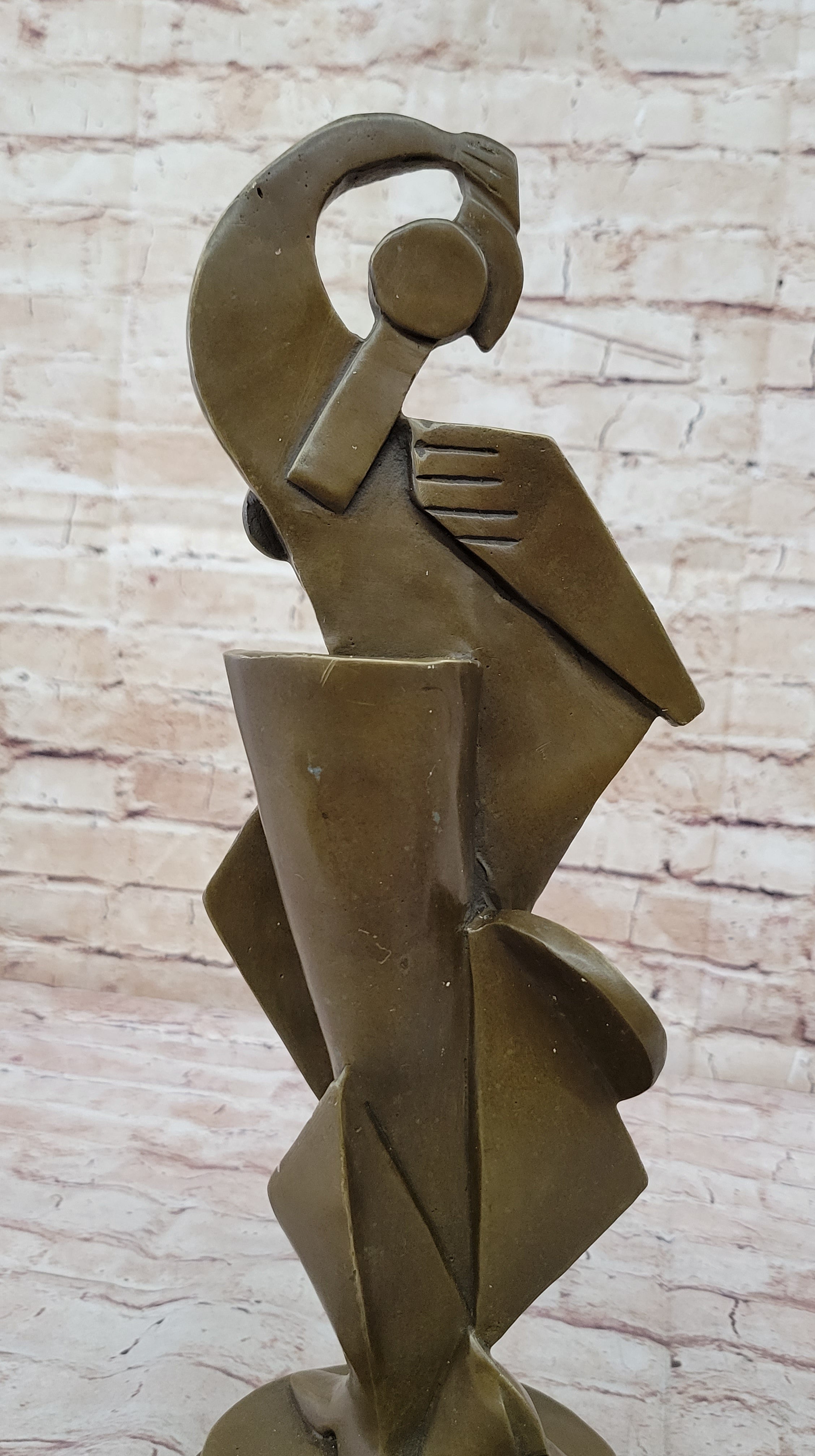 Abstract Cubism Geometric Bronze Sculpture Dali Picasso Tribute