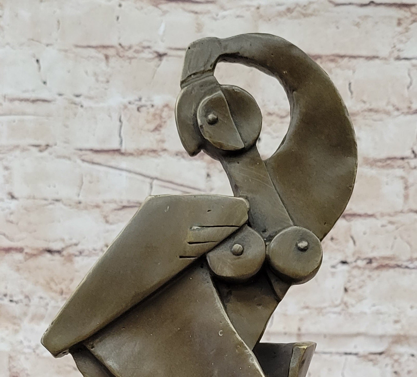 Abstract Cubism Geometric Bronze Sculpture Dali Picasso Tribute