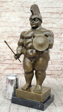 Greek or Roman Warrior by Botero Bronze Sculpture Marble Base