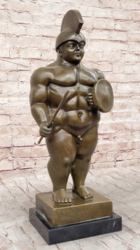 Greek or Roman Warrior by Botero Bronze Sculpture Marble Base