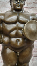 Greek or Roman Warrior by Botero Bronze Sculpture Marble Base