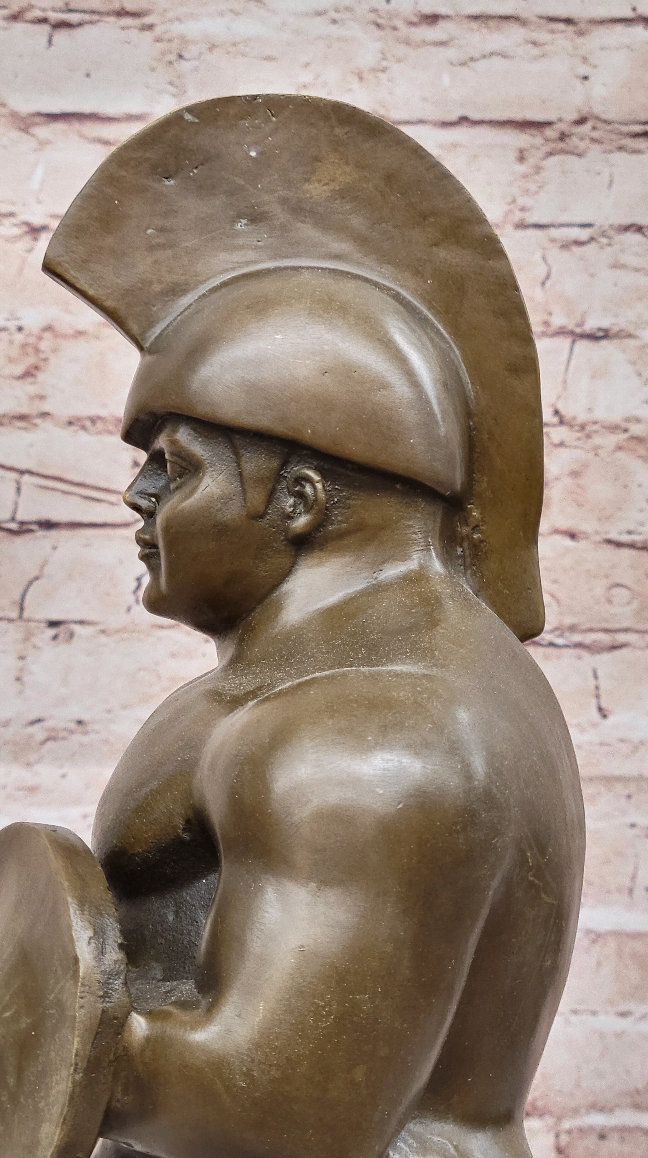 Greek or Roman Warrior by Botero Bronze Sculpture Marble Base