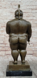 Greek or Roman Warrior by Botero Bronze Sculpture Marble Base