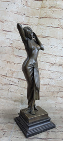 100% Solid Real Bronze Vitaleh Italian Artist Nude Dream Girl Sculpture Statue