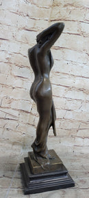 100% Solid Real Bronze Vitaleh Italian Artist Nude Dream Girl Sculpture Statue