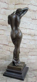 100% Solid Real Bronze Vitaleh Italian Artist Nude Dream Girl Sculpture Statue