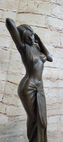 100% Solid Real Bronze Vitaleh Italian Artist Nude Dream Girl Sculpture Statue