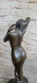 100% Solid Real Bronze Vitaleh Italian Artist Nude Dream Girl Sculpture Statue