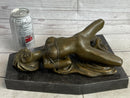 Erotic Art Bondage Girl Tied Up S&M Sex Bronze Sculpture Signed