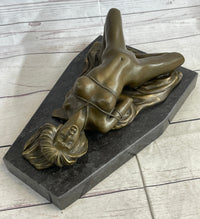 Erotic Art Bondage Girl Tied Up S&M Sex Bronze Sculpture Signed