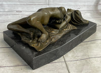 Erotic Art Bondage Girl Tied Up S&M Sex Bronze Sculpture Signed