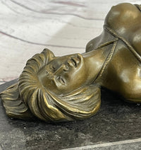 Erotic Art Bondage Girl Tied Up S&M Sex Bronze Sculpture Signed