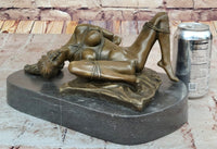 Erotic Bondage Bronze Sculpture Figure Girl Tied Up on her Back Mavchi