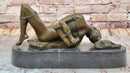Erotic Bondage Bronze Sculpture Figure Girl Tied Up on her Back Mavchi