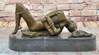Erotic Bondage Bronze Sculpture Figure Girl Tied Up on her Back Mavchi