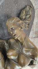 Erotic Bondage Bronze Sculpture Figure Girl Tied Up on her Back Mavchi