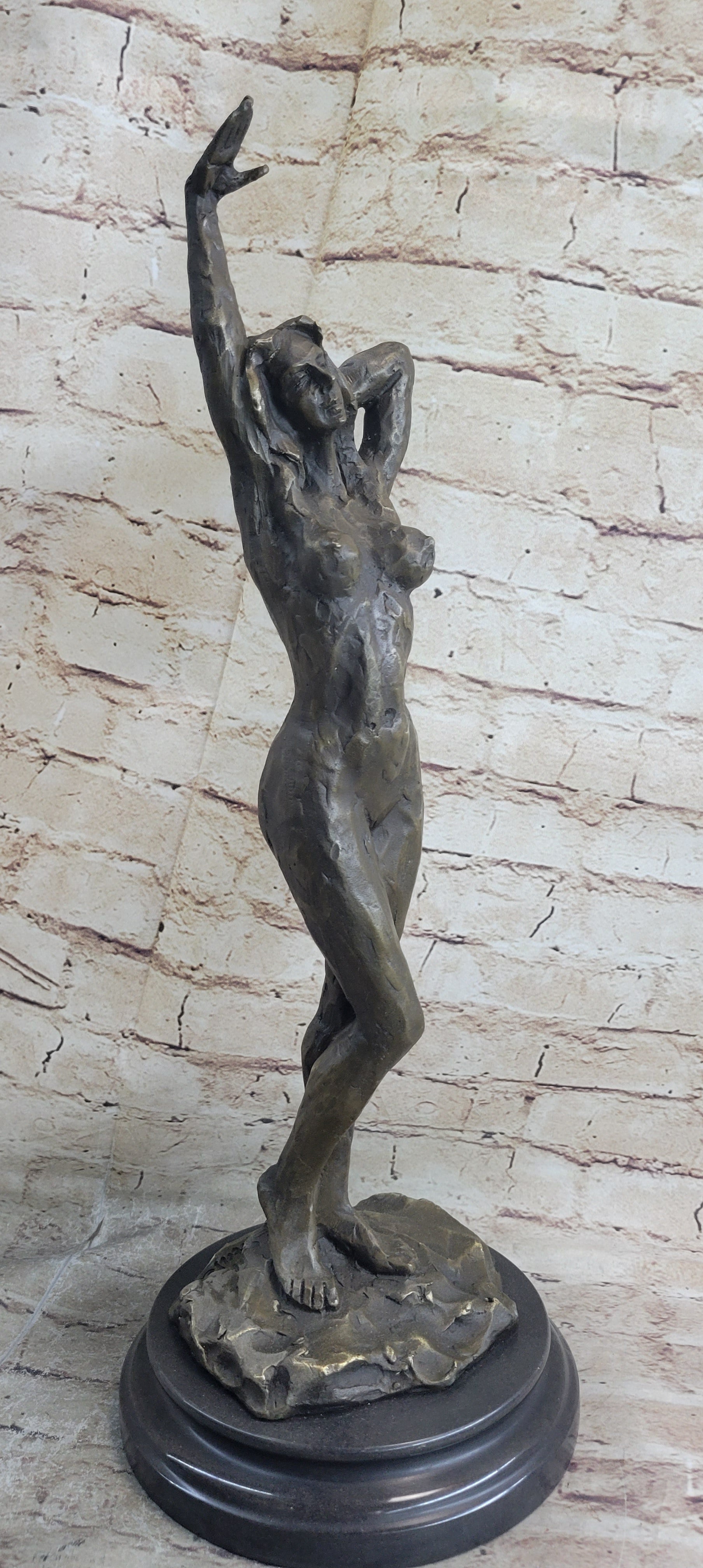 Signed Real Vitaleh Female Abstract Century Bronze Sculpture
