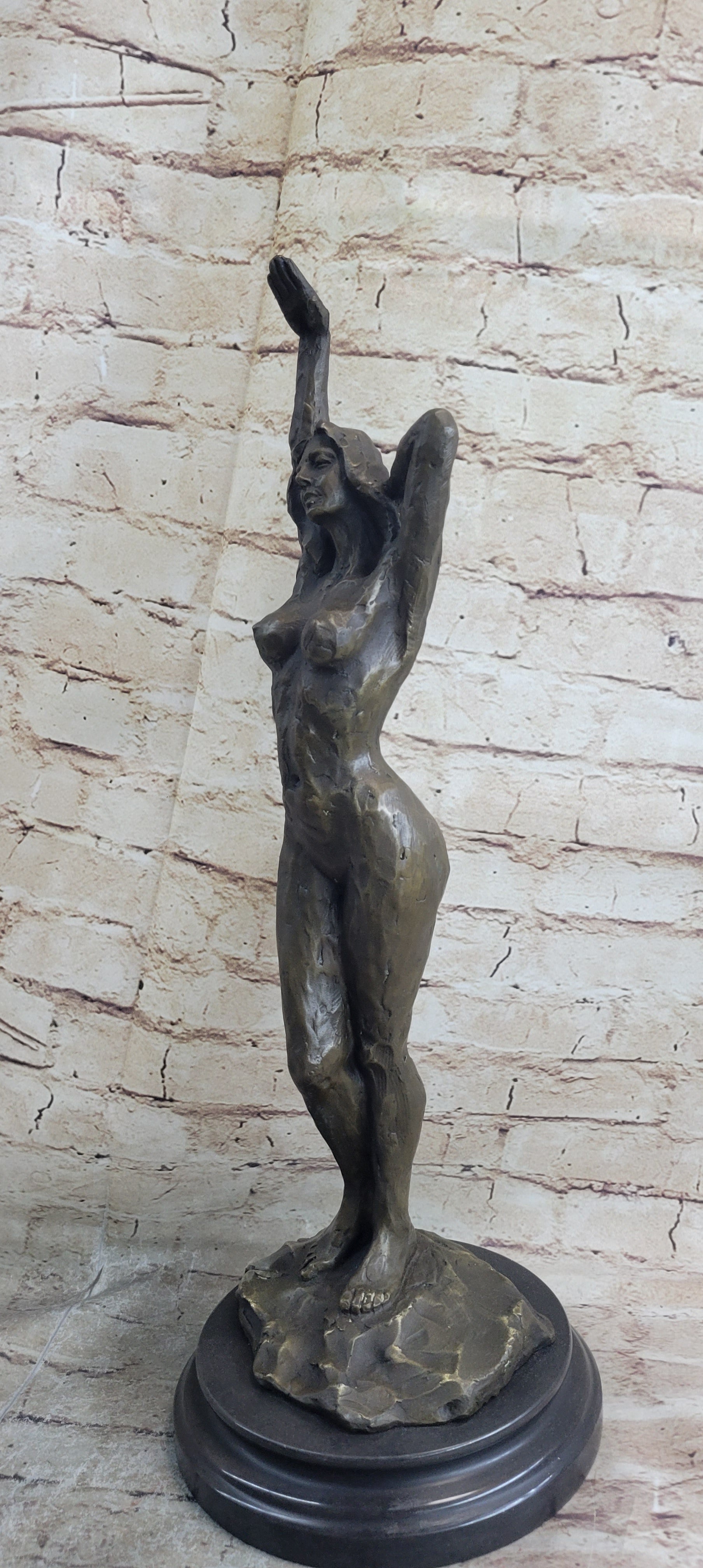 Signed Real Vitaleh Female Abstract Century Bronze Sculpture