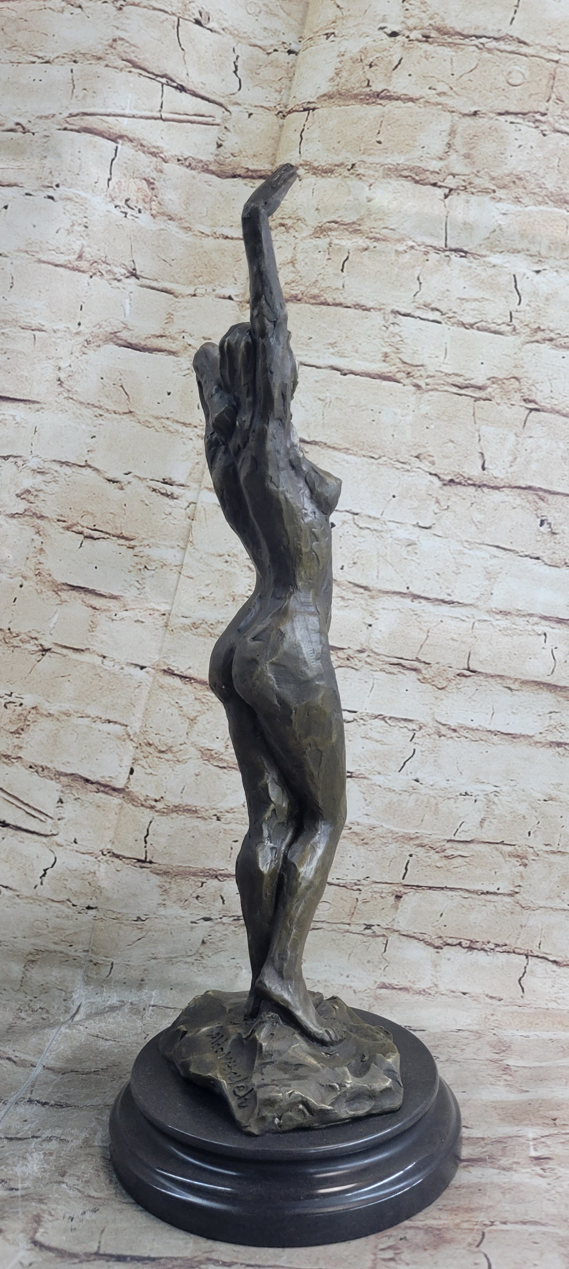 Signed Real Vitaleh Female Abstract Century Bronze Sculpture