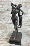 Abstract Female Musician 100% Genuine Bronze Marble Sculpture