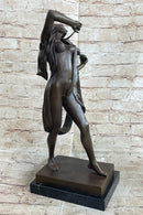 Abstract Female Musician 100% Genuine Bronze Marble Sculpture