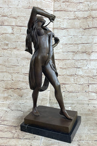 Abstract Female Musician 100% Genuine Bronze Marble Sculpture