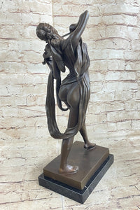 Abstract Female Musician 100% Genuine Bronze Marble Sculpture