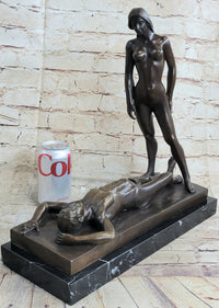 Extra Large Nude Erotic Couple Bronze Sculpture Marble Base SALE