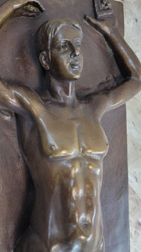 Extra Large Nude Erotic Couple Bronze Sculpture Marble Base SALE