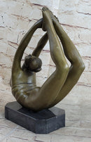 Rare Original Sport Gymnast Bronze Sculpture Marble